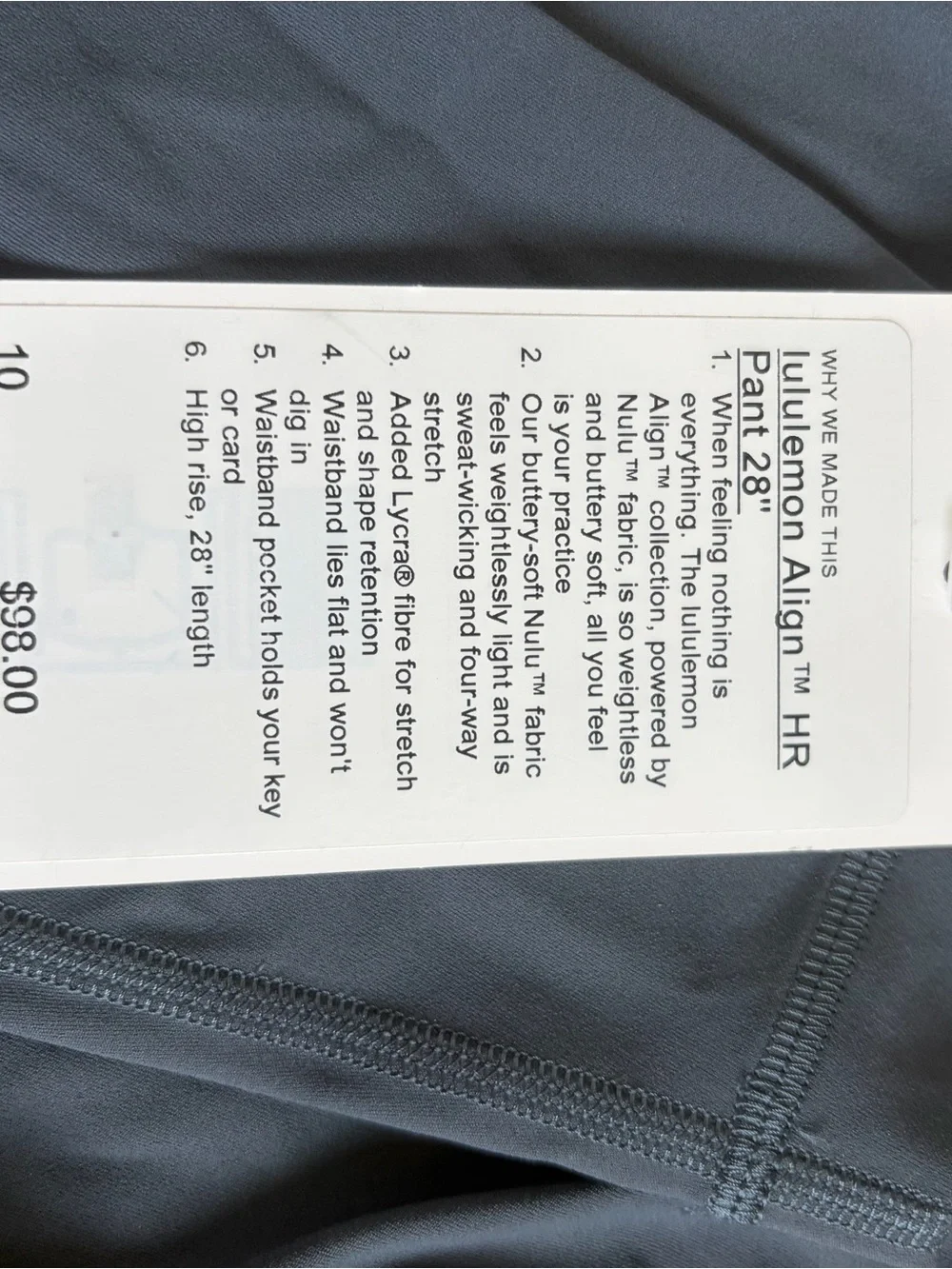 lululemon athletica Girls’ Slate Blue Leggings - High-Rise Active Bottoms